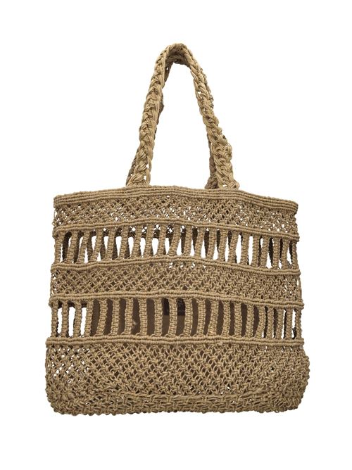 Borsa Mykonos in juta e pelle DE SIENA | 1020BNATURALE-NERO